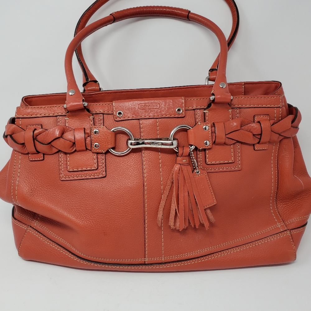 COACH Braided Coral Satchal Bag
